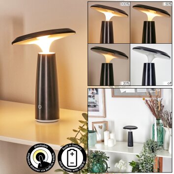 Eston Lámparas de escritorio, Lámparas de mesa LED Negro, Blanca, 1 luz