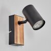 Gesteira Apliques, Spot de pared Color madera, Negro, 1 luz