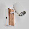 Gesteira Apliques, Spot de pared Color madera, Blanca, 1 luz