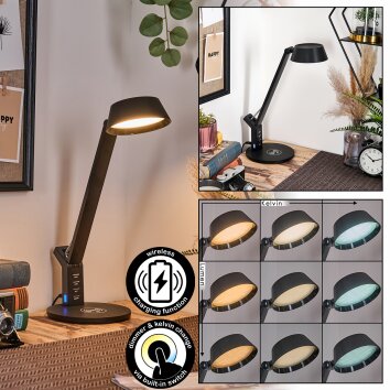 Falon Lámparas de escritorio, Lámparas de mesa, Lámpara lectura LED Negro, 1 luz