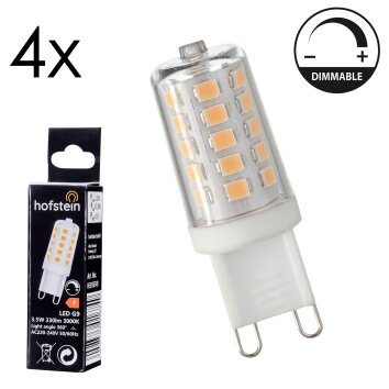 G9 LED 3.5 Watt blanco cálido regulable 330 Lumen