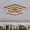 Bealo Plafones LED Color madera, Negro, 1 luz