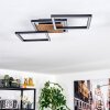 Bealo Plafones LED Color madera, Negro, 1 luz