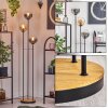 Gastor Lámpara de pie 30 cm Madera oscura, Negro, 3 luces