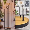 Gastor Lámpara de pie 25 cm Madera oscura, Negro, 3 luces