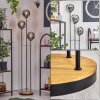 Gastor Lámpara de pie 30 cm Madera oscura, Negro, 3 luces