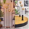 Gastor Lámpara de pie 30 cm Madera oscura, Negro, 3 luces