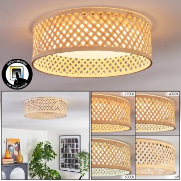 Barroco Plafones LED Crudo, Blanca, 1 luz