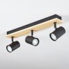 Gesteira Plafones, Spot techo Madera clara, Negro, 3 luces