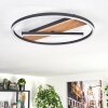 Hadel Plafones LED Color madera, Negro, 1 luz