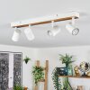 Gesteira Plafones, Lámparas suspendidas, Lámpara de pie Madera clara, Negro, 4 luces