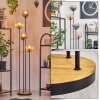 Koyoto Lámpara de pie 30 cm Madera oscura, Negro, 4 luces