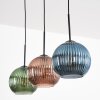 Koyoto Lámparas suspendidas, Luminarias esféricas, Lámparas colgantes Azul, Verde, Color cobre, 3 luces