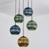 Koyoto Lámparas suspendidas, Luminarias esféricas, Lámpara colgante de clúster Azul, dorado, Verde, 5 luces