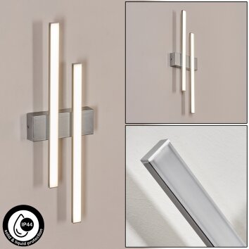 Glara Aplique de exterior, Apliques LED Plata, 2 luces