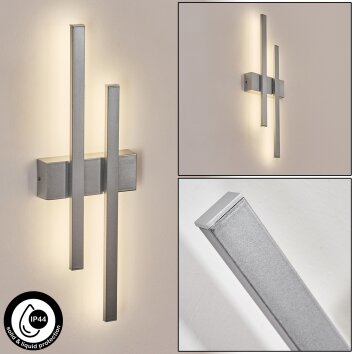 Glara Aplique de exterior, Apliques LED Plata, 2 luces