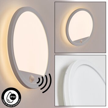 Qadir Aplique de exterior, Apliques LED Blanca, 1 luz, Sensor de movimiento