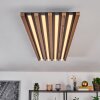 Tandragee Plafones LED Color madera, Negro, 1 luz, Mando a distancia