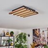 Tandragee Plafones, Panel LED Color madera, Negro, 1 luz