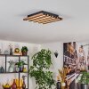 Tandragee Plafones, Panel LED Color madera, Negro, 1 luz