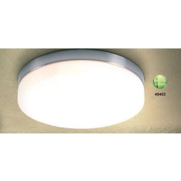 Globo OPAL Lámpara de techo Acero inoxidable, Níquel-mate, Blanca, 3 luces